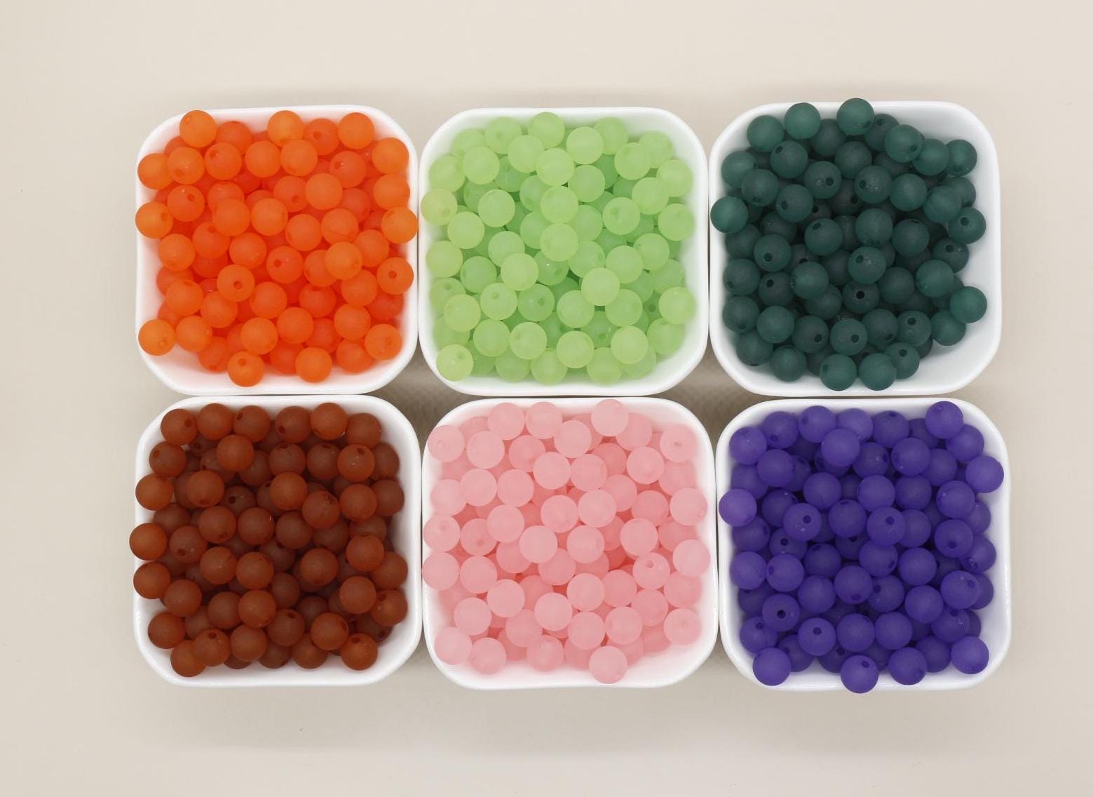 10mm Matte Beads, Frosted Gumball Beads, Plastic Round Beads, Chunky Beads, Round Plastic Beads