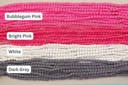 6mm Cube Polymer Clay Beads, Assort Color Heishi Beads, Square Clay Beads, Jewelry Beads, Bead for Bracelet