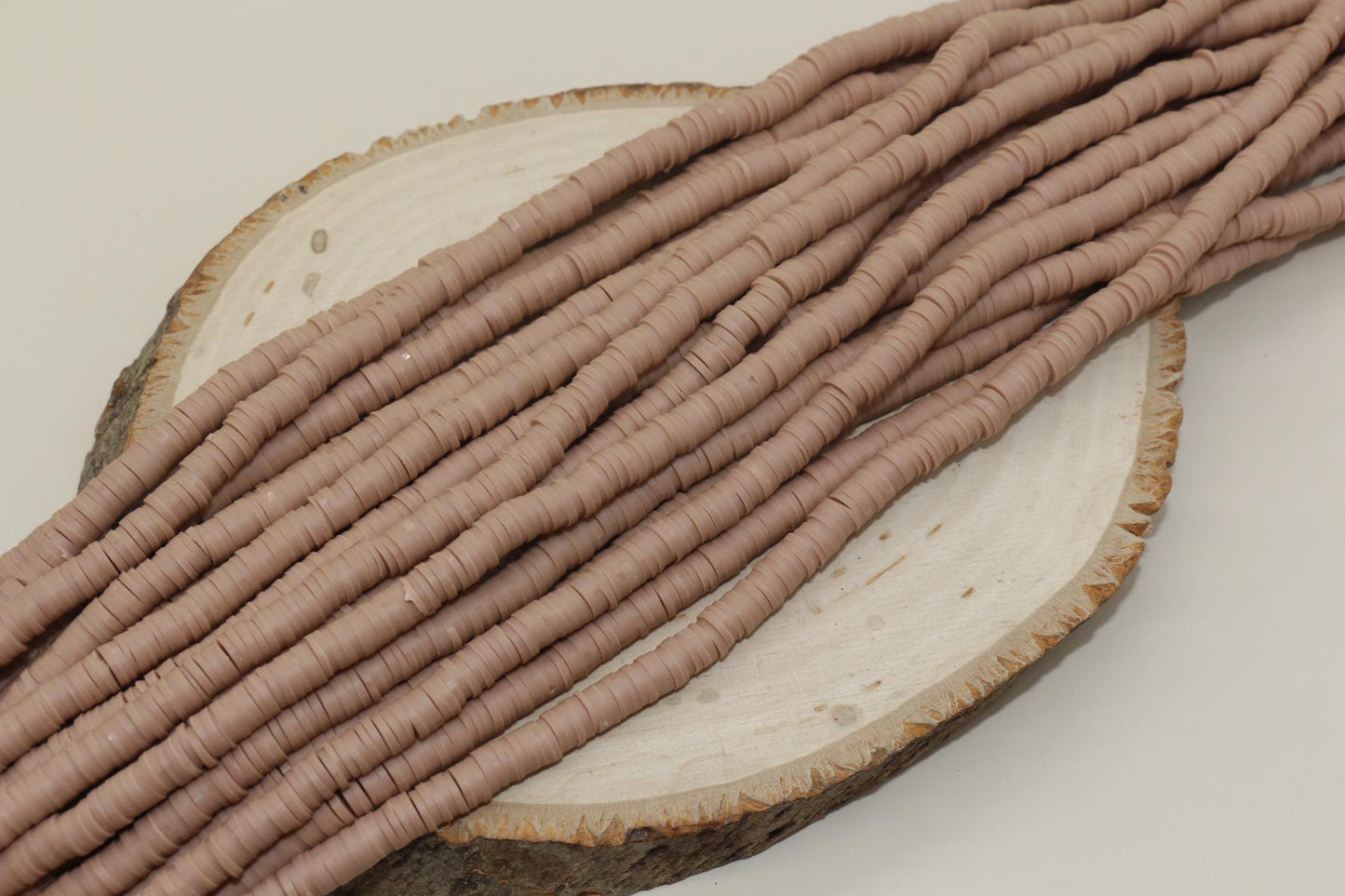 6mm Hazel Brown Heishi Beads, Polymer Clay Disc Beads, African Disc Beads, Full Strand #387