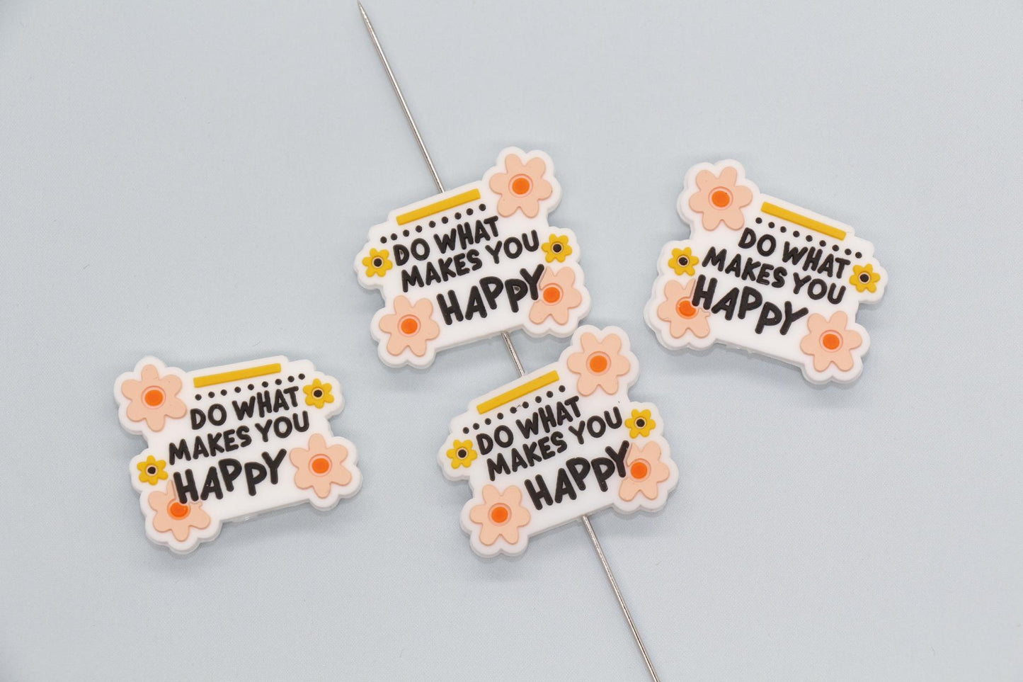 Do What Makes You Happy Focal Silicone Beads, Focal Bead for Beadable Pens, Keychain Lanyard Beads, #F767