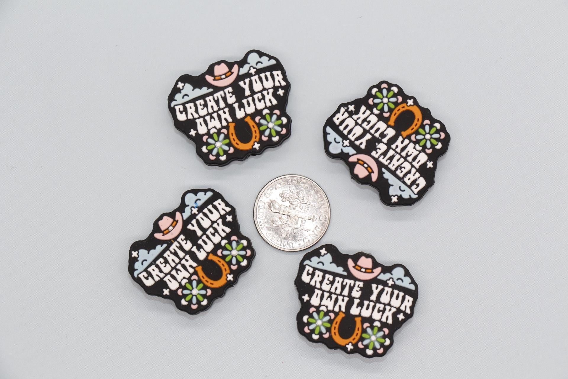 Create Your Own Luck Focal Silicone Beads, Focal Bead for Beadable Pens, Keychain Lanyard Beads, #F768