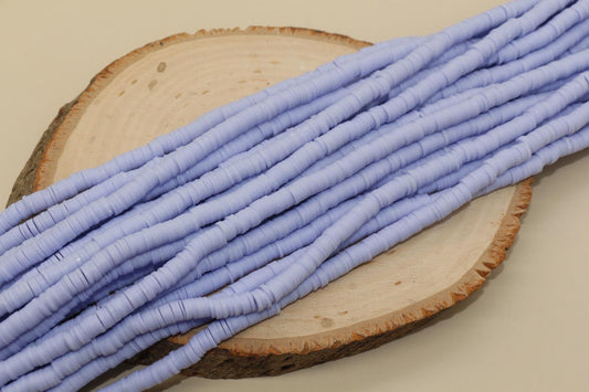 6mm Dusk Blue Heishi Beads, Polymer Clay Disc Beads, African Disc Beads, Full Strand #448