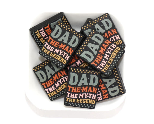 Dad Silicone Beads, The Man, The Myth, The Legend Beads for Bracelets, Father’s Day Gifts, Beadable Pen DIY Craft Supplies #895
