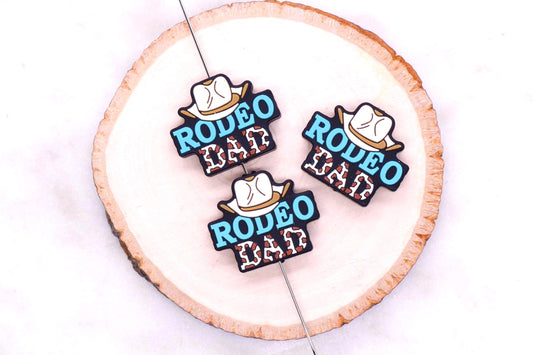 Silicone Beads, Rodeo Dad Beads, Western Cowboy Beads for Bracelets, Father’s Day Gifts, Beadable Pen DIY Craft Supplies #902