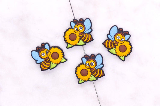 Bee Silicone Beads, Sunflower Focal Beads, Honeycomb Beads for Bracelets, Beadable Pen DIY Supplies, Spring Craft Jewelry Making #903