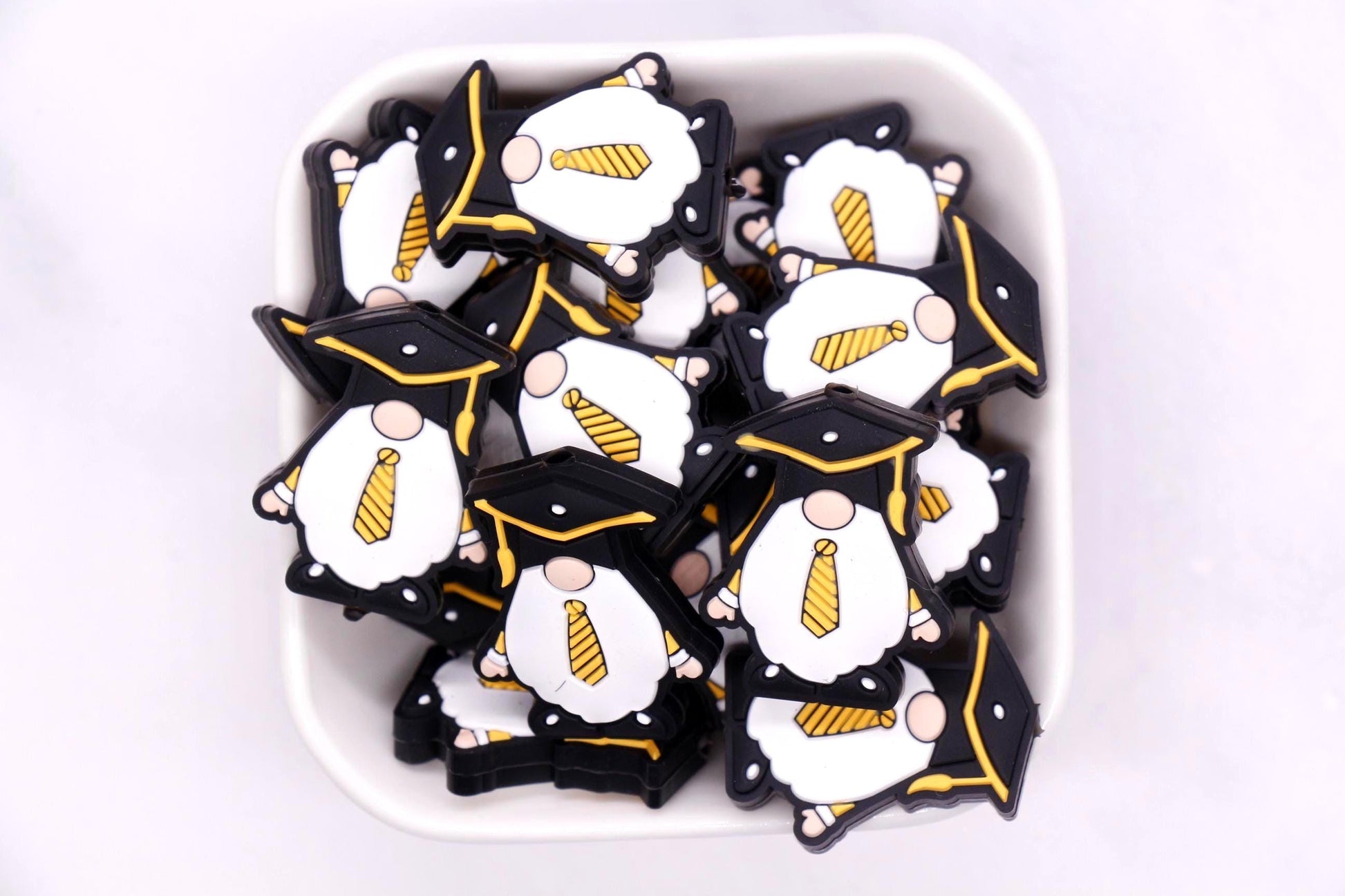 Graduation Silicone Beads, Cap and Gown Focal Beads, DIY Graduation Jewelry Supplies, Gift for Seniors, Gift for Graduates