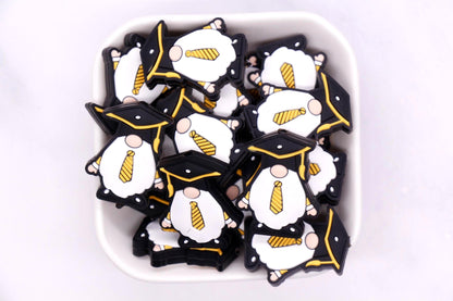Graduation Silicone Beads, Cap and Gown Focal Beads, DIY Graduation Jewelry Supplies, Gift for Seniors, Gift for Graduates