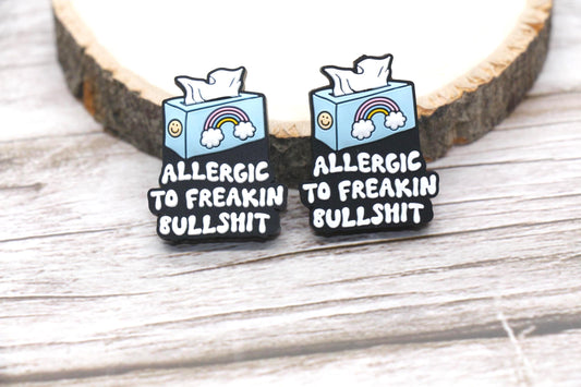 Silicone Focal Beads, Allergic to Freakin BS Funny Saying Beads, Jewelry Making Supplies for Bracelets Keychains, Sarcastic Craft Beads #911