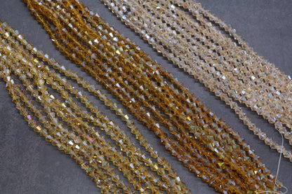 AB Color Bicone Beads, 4mm & 6mm Faceted Spacer Beads, Aurora Borealis Glass Beads for Bracelet Making, Jewelry Supplies