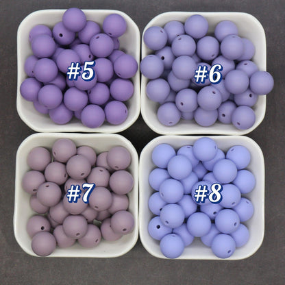 15mm Purple Silicone Beads for Bracelets, Soft Round DIY Jewelry Beads, Stretchy Keychain Craft Supplies, Non-Toxic Beads for Jewelry Making