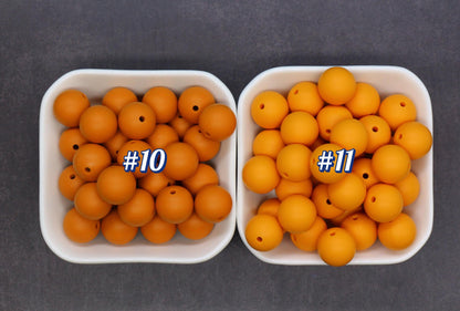 15mm Orange & Peach Silicone Beads for Bracelets, Soft Round DIY Jewelry Beads, Keychain Craft Supplies