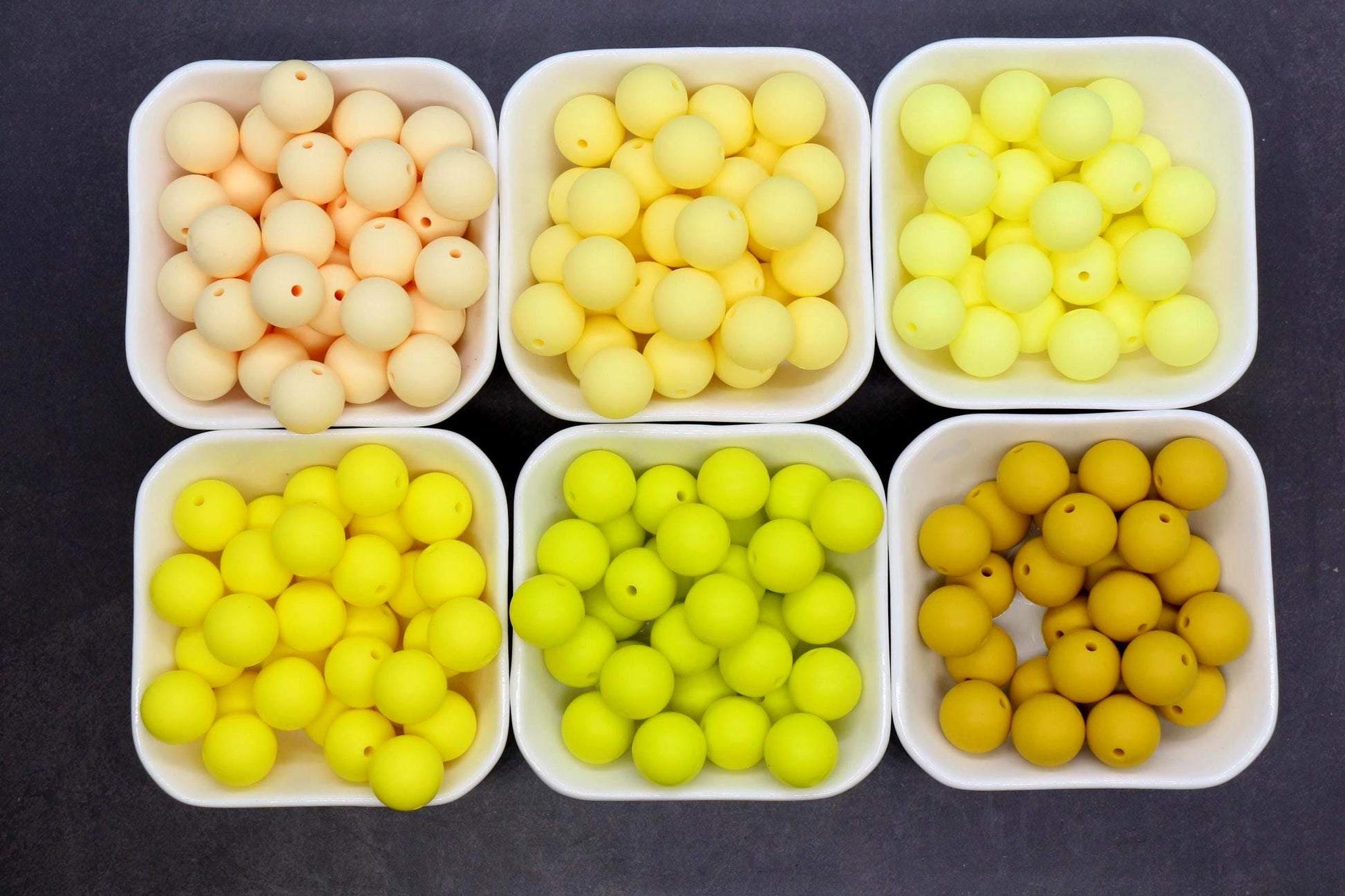 15mm Yellow Silicone Beads for Bracelets, Soft Round DIY Jewelry Beads, Keychain Craft Supplies, Silicone Beads for DIY Jewelry Making