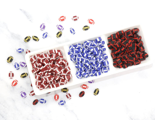 Football Polymer Clay Beads, Team Colors Sports Beads for Bracelets, DIY Jewelry Making, Handmade Craft Supplies, Gift for Football Player