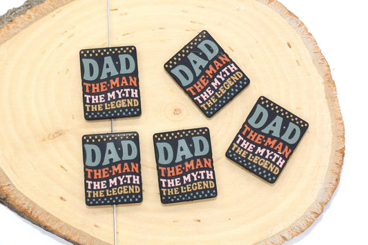 Dad Silicone Beads, The Man, The Myth, The Legend Beads for Bracelets, Father’s Day Gifts, Beadable Pen DIY Craft Supplies #895