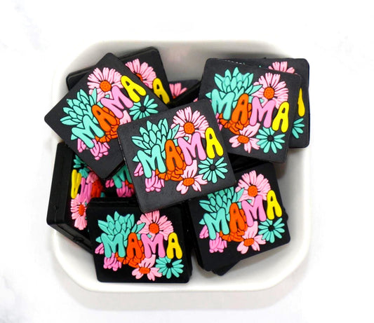 Mama Silicone Beads, Mama Focal Beads for Jewelry Making, Gift for Mom, Mother's Day Gift #898
