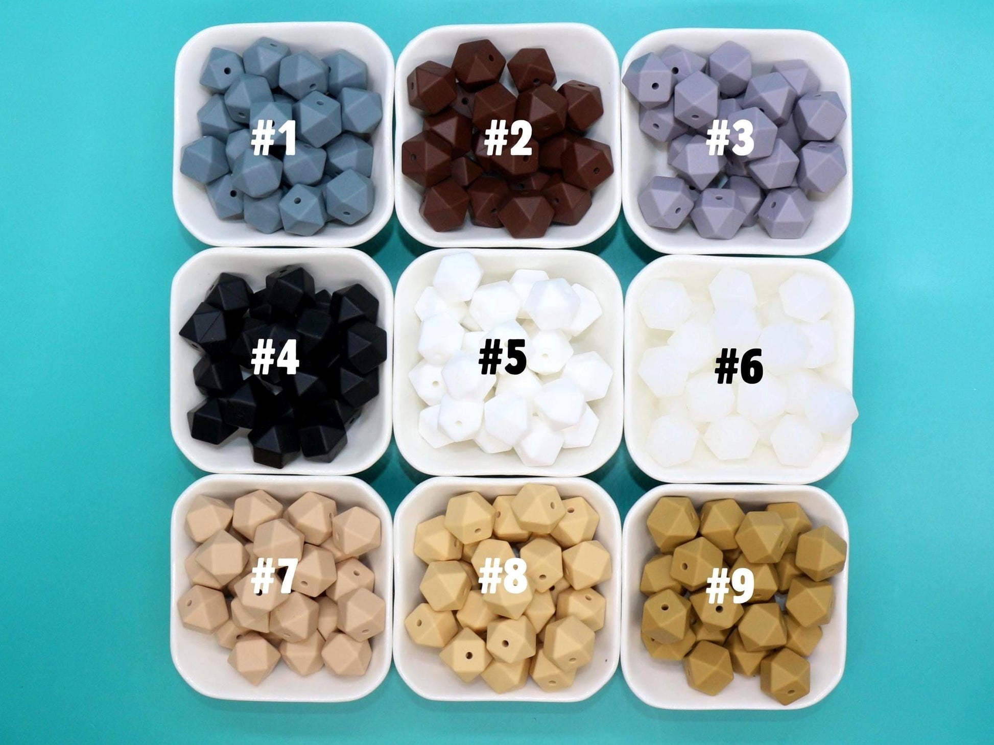 14mm Hexagon Silicone Beads for DIY Jewelry Making, Soft Geometric Beads for Bracelets, Keychains, Bulk Craft Supplies