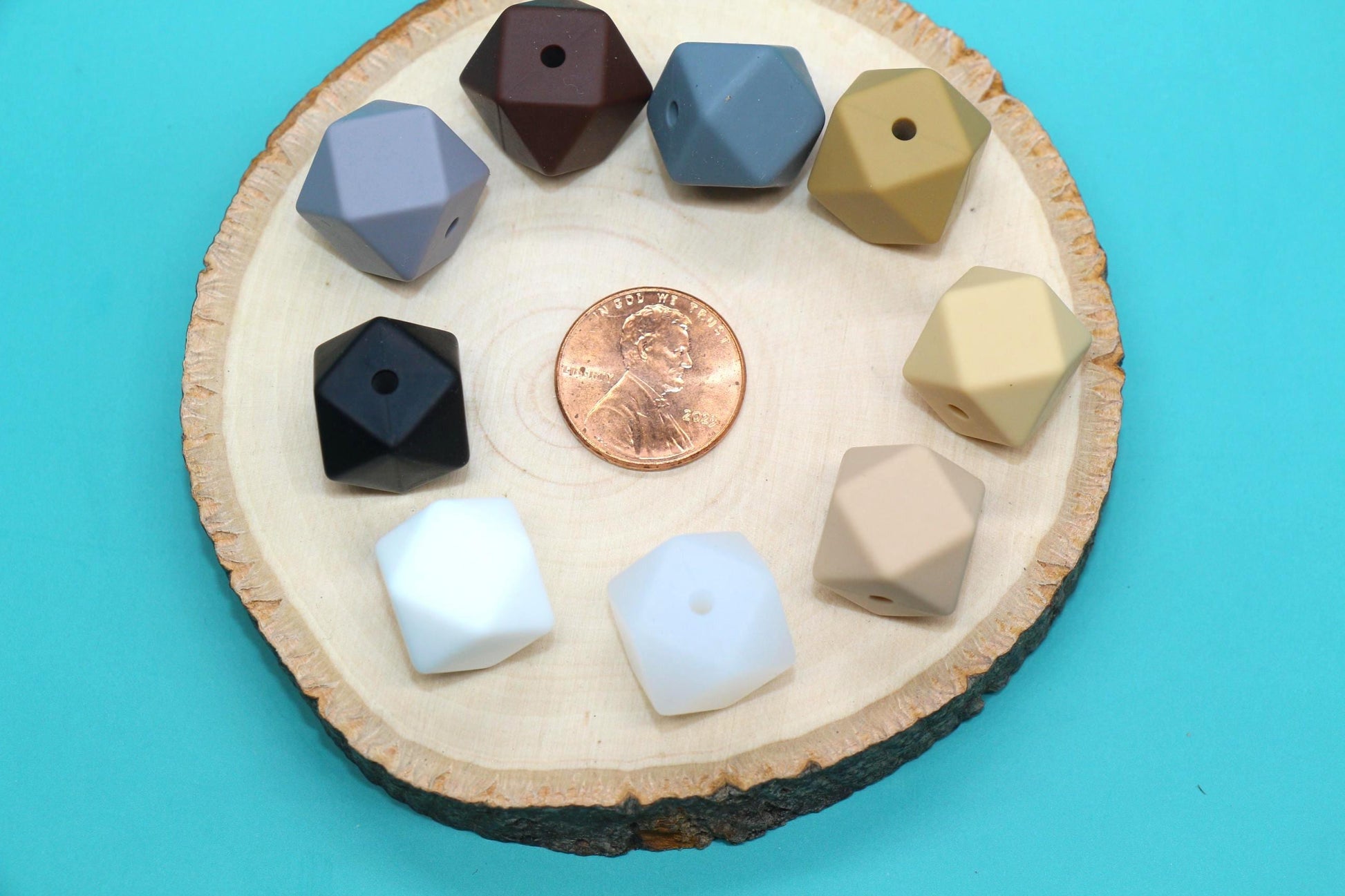 14mm Hexagon Silicone Beads for DIY Jewelry Making, Soft Geometric Beads for Bracelets, Keychains, Bulk Craft Supplies
