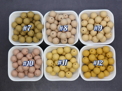 15mm Earth tones Silicone Beads for Bracelets, Soft Round DIY Jewelry Beads, Keychain Craft Supplies, Silicone Beads for DIY Jewelry Making