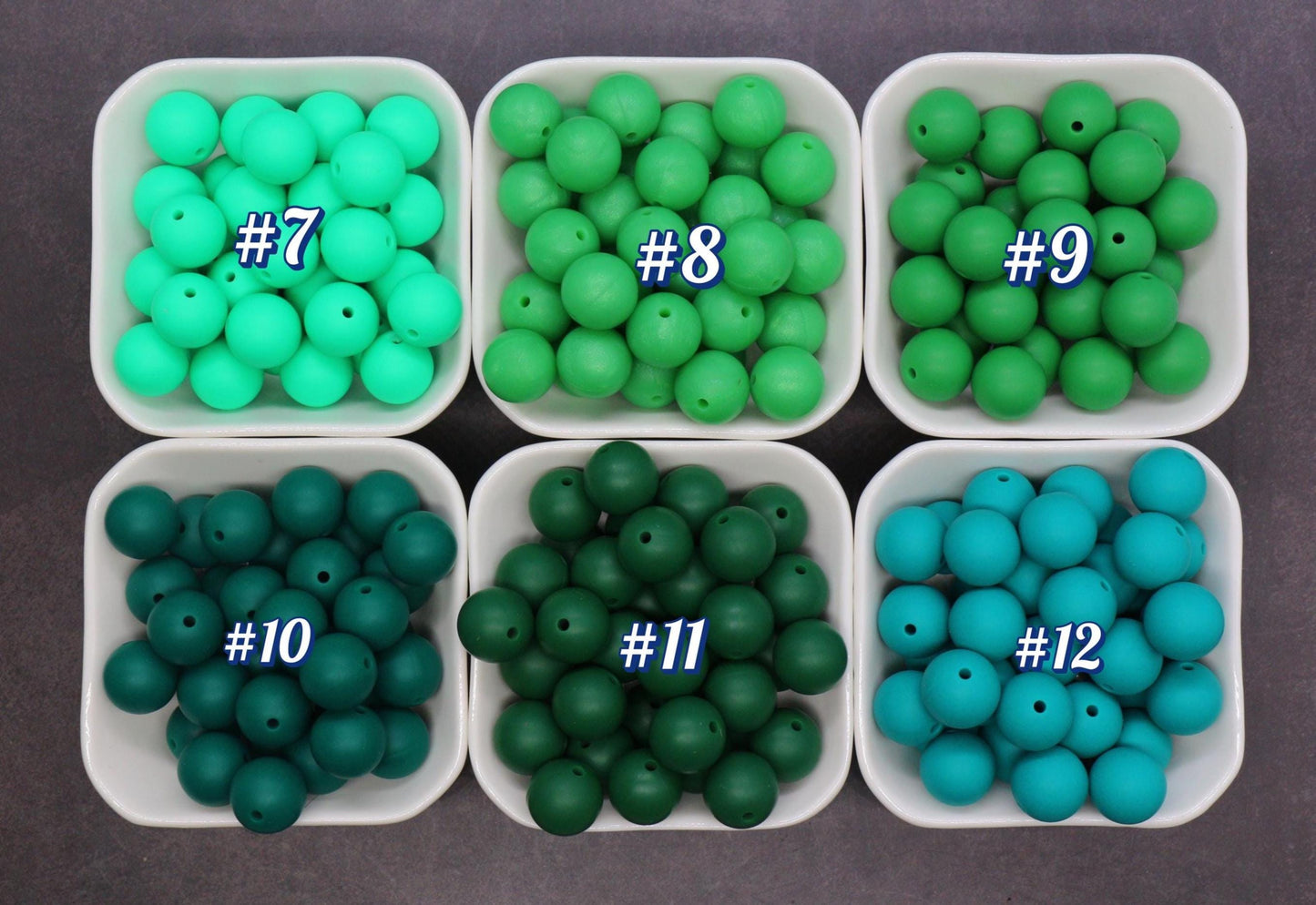 15mm Green Silicone Beads for Bracelets, Soft Round DIY Jewelry Beads, Keychain Craft Supplies, Silicone Beads for DIY Jewelry Making