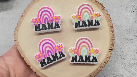 Mama Focal Beads, Rainbow Mama Silicone Beads, Silicone Chunky Beads, Silicone Loose Beads, Focal Beads