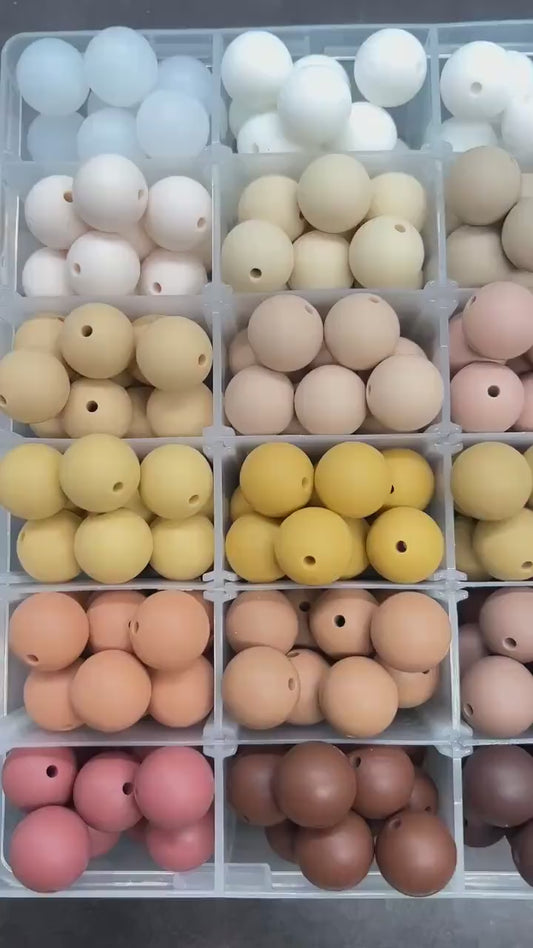 15mm Earth tones Silicone Beads for Bracelets, Soft Round DIY Jewelry Beads, Keychain Craft Supplies, Silicone Beads for DIY Jewelry Making