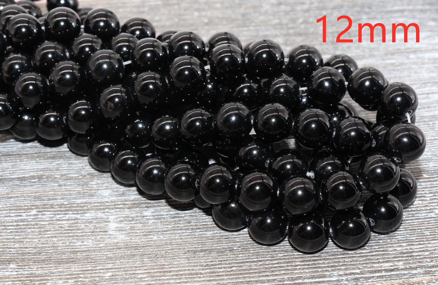 Black Agate Beads, Natural Gemstone Round Beads, Sizes 4mm 6mm 8mm 10mm 12mm, Full Strand 15.5 inch #22