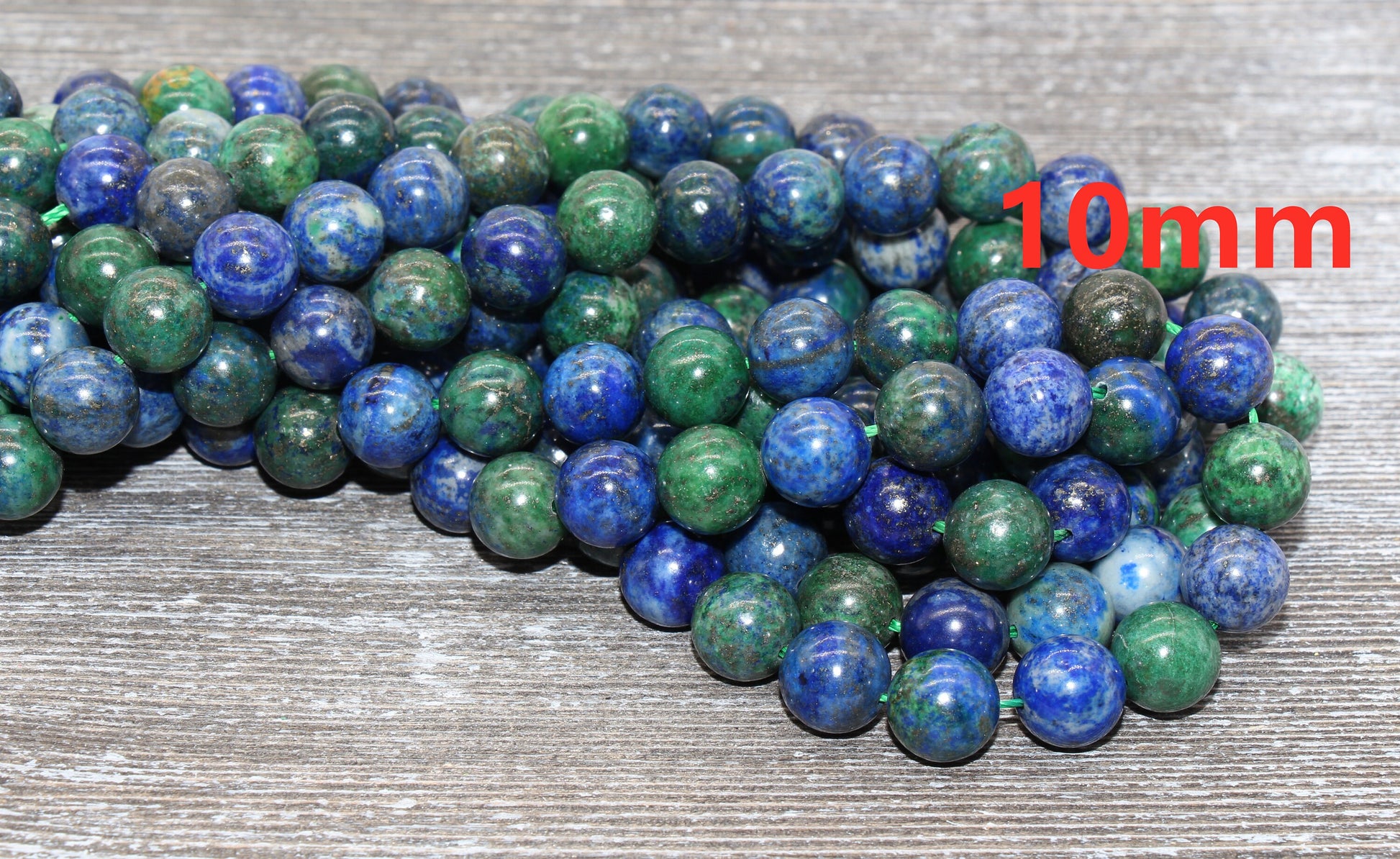 Azurite Malachite Chrysocolla Beads, Lapis Lazuli Beads, Gemstones Round Beads, Sizes 4mm 6mm 8mm 10mm,12mm, Full Strand 15.5 inch, #63