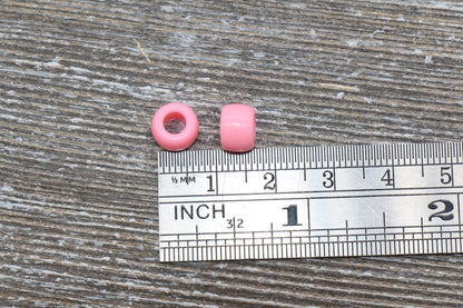 Pink Beads, Acrylic Smooth Baby Pink Loose Beads, Plastic Bubblegum Beads, Chunky Beads, Spacer Beads #259