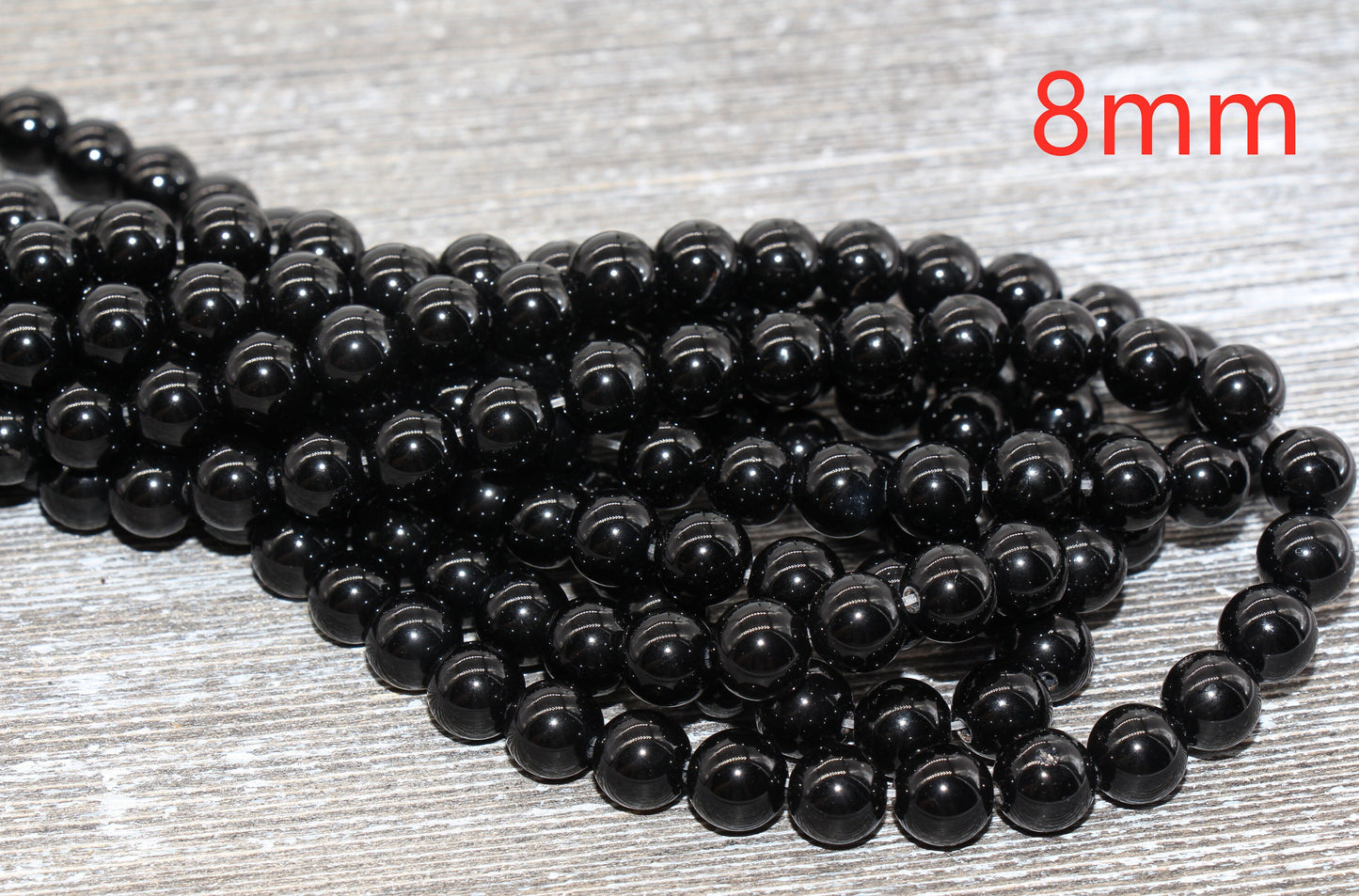 Black Agate Beads, Natural Gemstone Round Beads, Sizes 4mm 6mm 8mm 10mm 12mm, Full Strand 15.5 inch #22