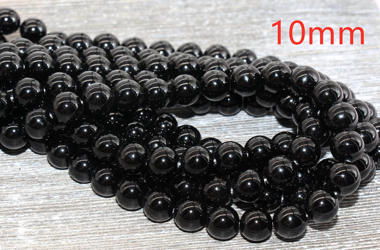 Black Agate Beads, Natural Gemstone Round Beads, Sizes 4mm 6mm 8mm 10mm 12mm, Full Strand 15.5 inch #22