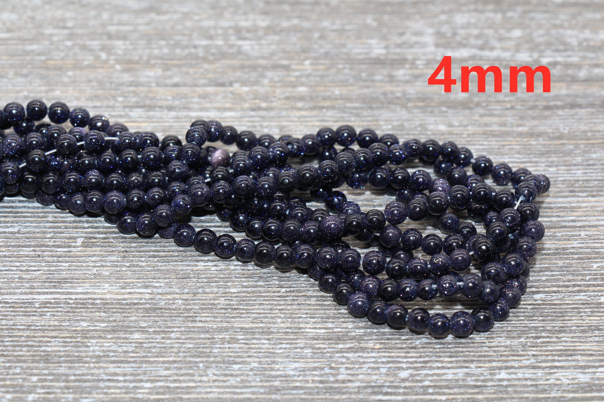 Blue Sandstone Beads, Blue Goldstone Beads, Smooth Gemstones Round Beads, Sizes 4mm 6mm 8mm 10mm,12mm, Full Strand 15.5" #46