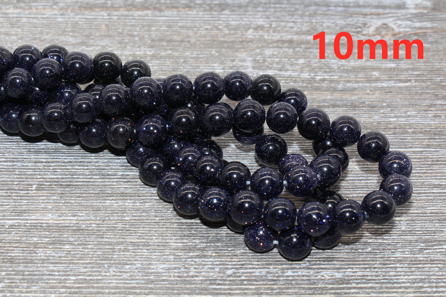 Blue Sandstone Beads, Blue Goldstone Beads, Smooth Gemstones Round Beads, Sizes 4mm 6mm 8mm 10mm,12mm, Full Strand 15.5" #46