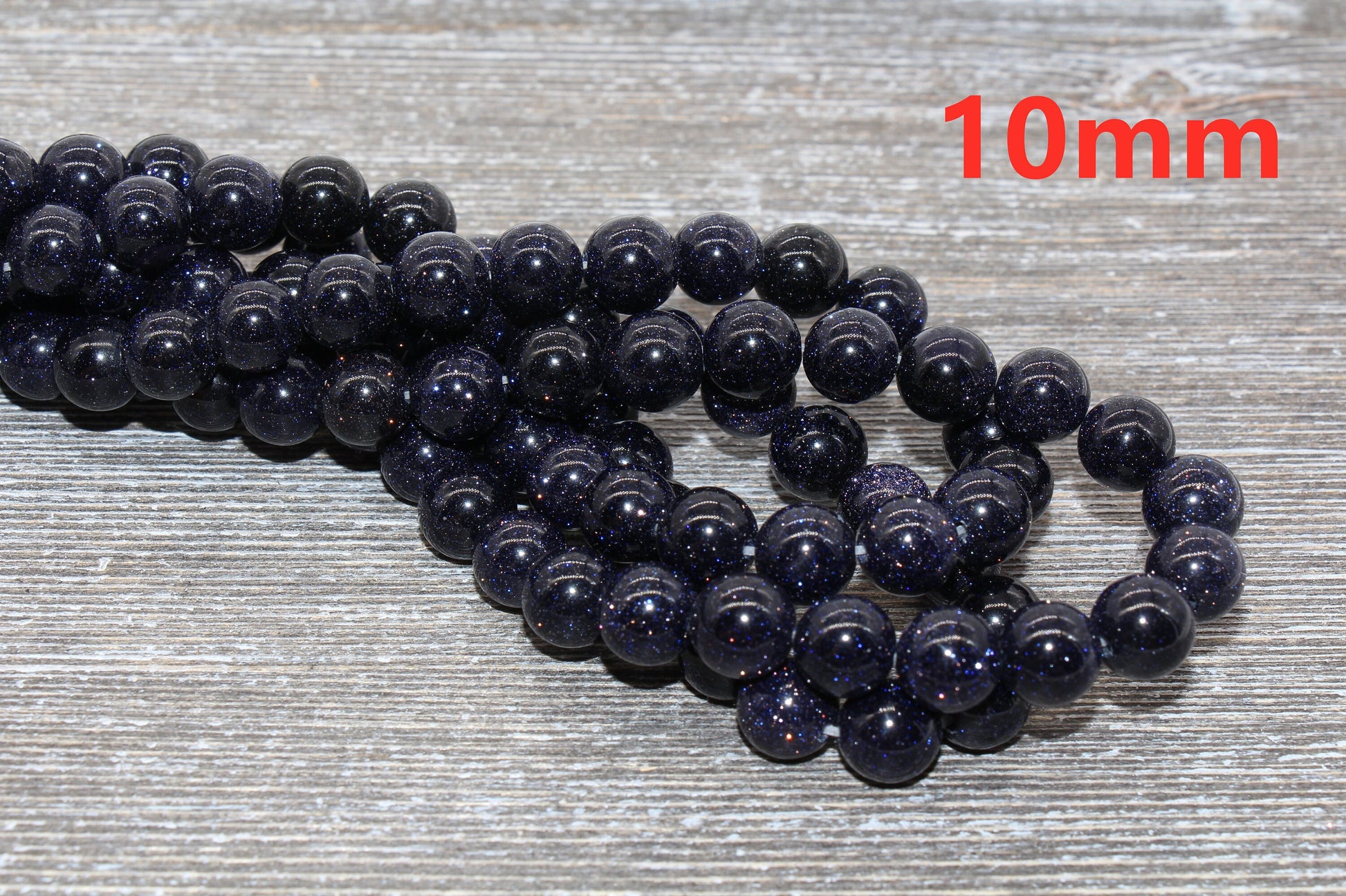 Blue Sandstone Beads, Blue Goldstone Beads, Smooth Gemstones Round Beads, Sizes 4mm 6mm 8mm 10mm,12mm, Full Strand 15.5" #46