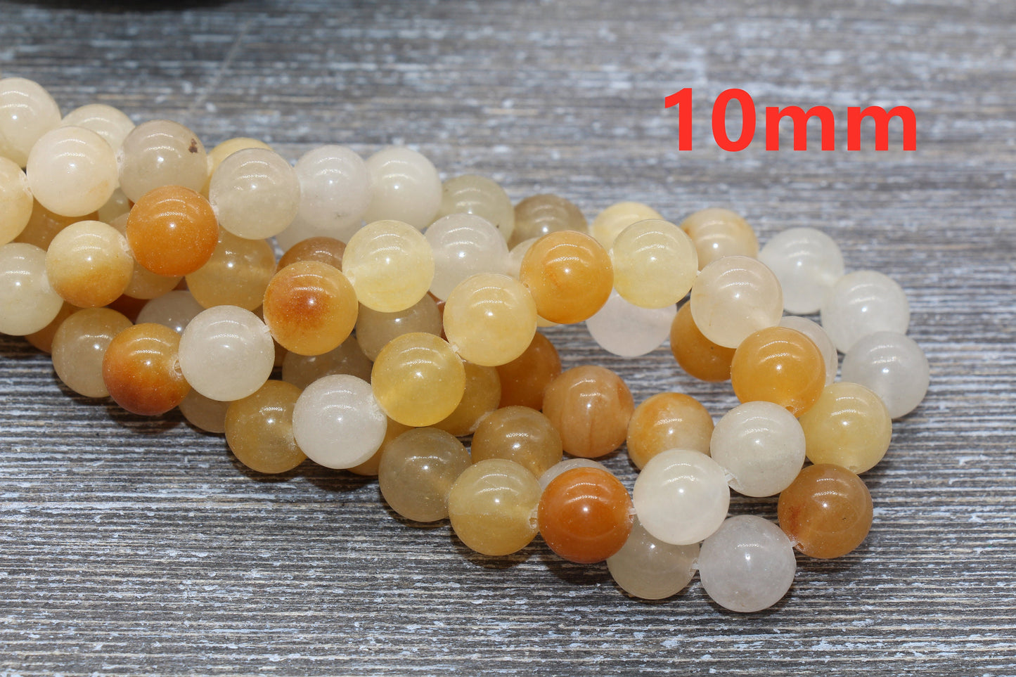 Yellow Jade Beads, Jade Gemstome, Yellow Stone Beads, Smooth Gemstone Round Loose Beads, Jewelry Making, Size 6mm 8mm 10mm, 15.5" Strand #50