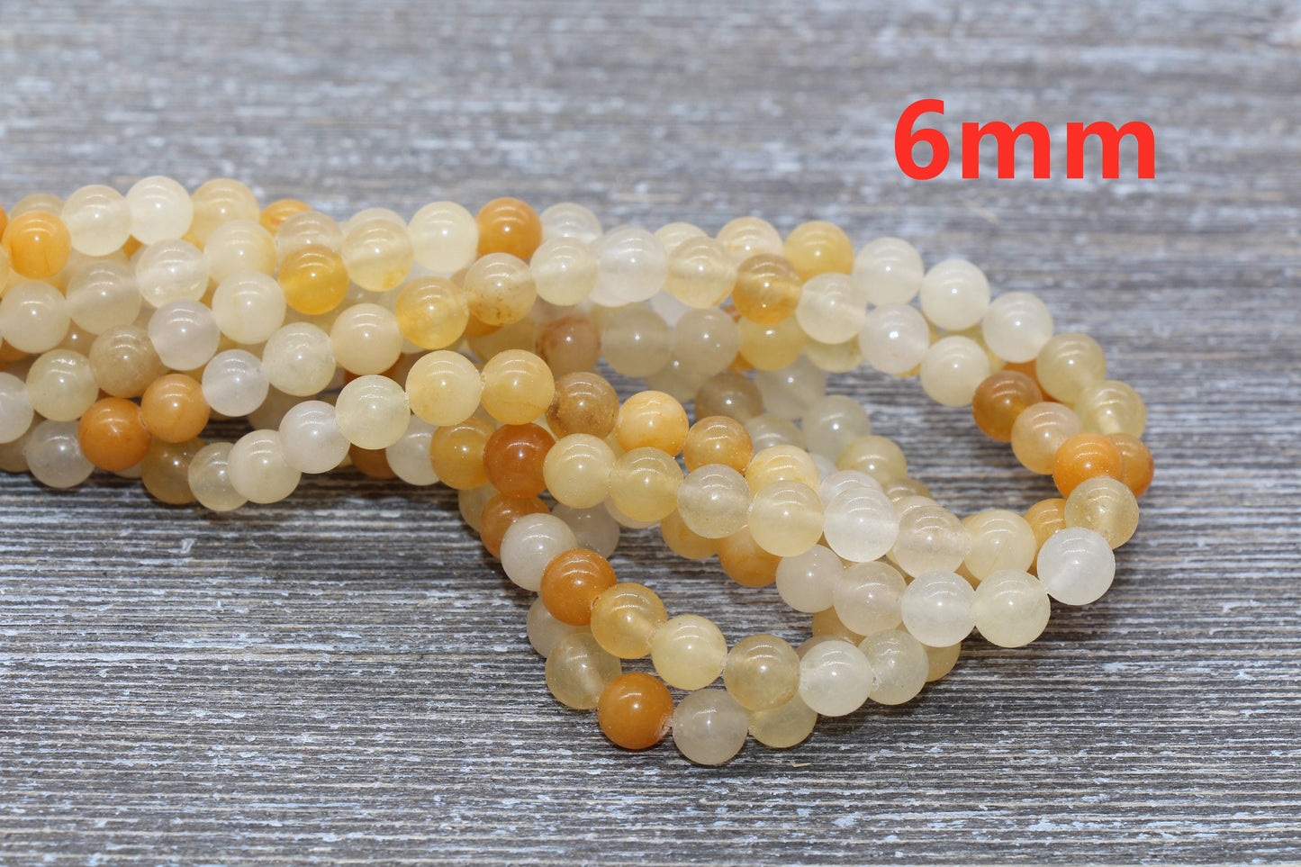 Yellow Jade Beads, Jade Gemstome, Yellow Stone Beads, Smooth Gemstone Round Loose Beads, Jewelry Making, Size 6mm 8mm 10mm, 15.5" Strand #50