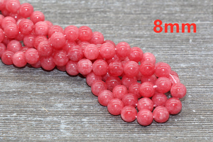Rhodochrosite Jasper Beads, Gemstone Round Loose Beads, Sizes 6mm 8mm 10mm , Full Strand 15.5 inch, #122