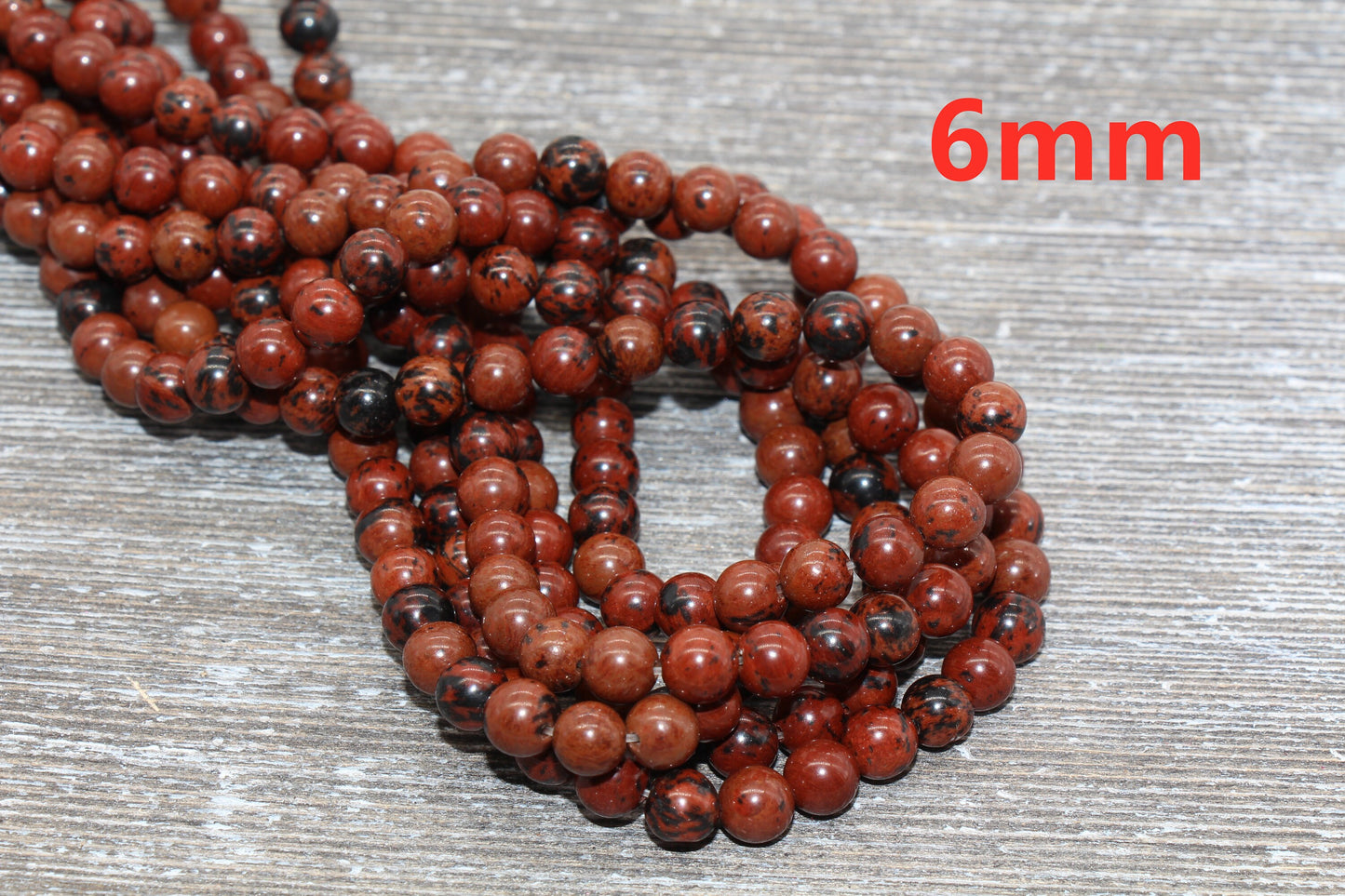 Mahogany ObsidianBeads, Natural Gemstone Round Beads, Sizes 4mm 6mm 8mm 10mm, Full Strand 15.5 inch, #123