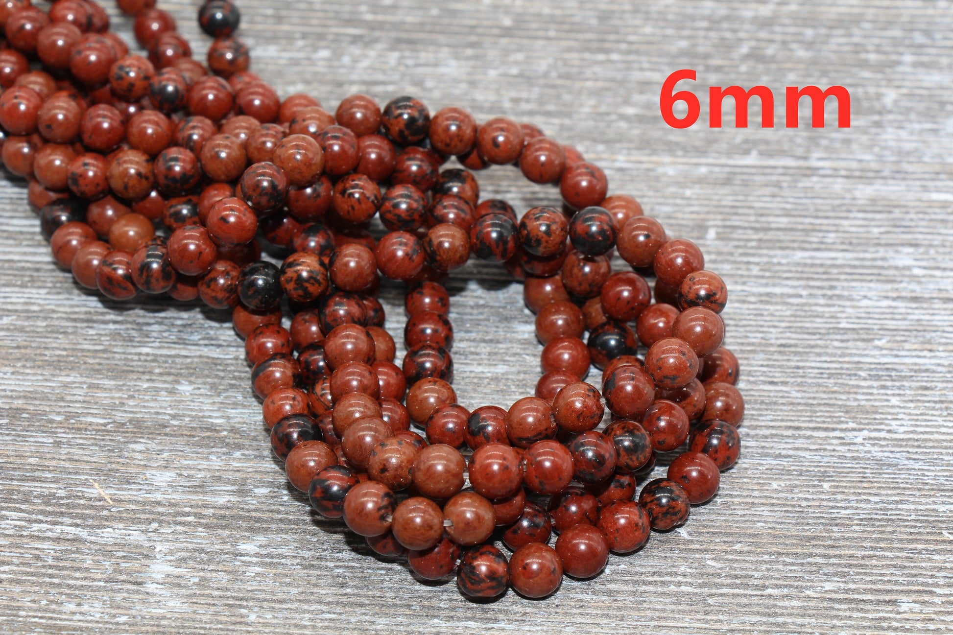 Mahogany ObsidianBeads, Natural Gemstone Round Beads, Sizes 4mm 6mm 8mm 10mm, Full Strand 15.5 inch, #123