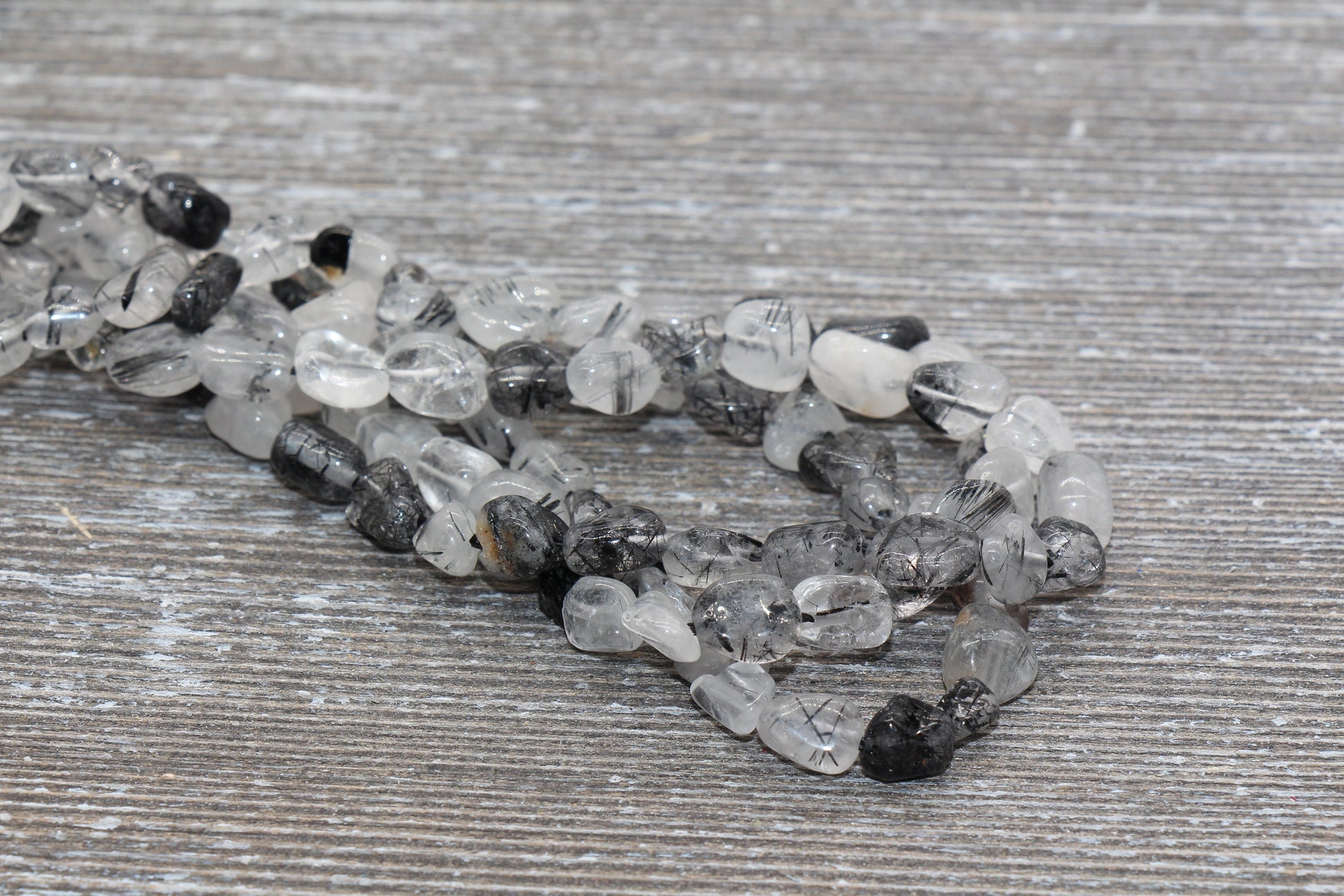 Black Rutilated Quartz Beads, Rutilated Gemstone Nugget Beads, Loose Beads, Pebble Nugget Beads, Size 6mm-7mm #7