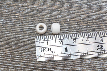White Pony Beads, Acrylic Smooth White Loose Beads, Plastic Bubblegum Beads, Chunky Beads, Spacer Beads #253