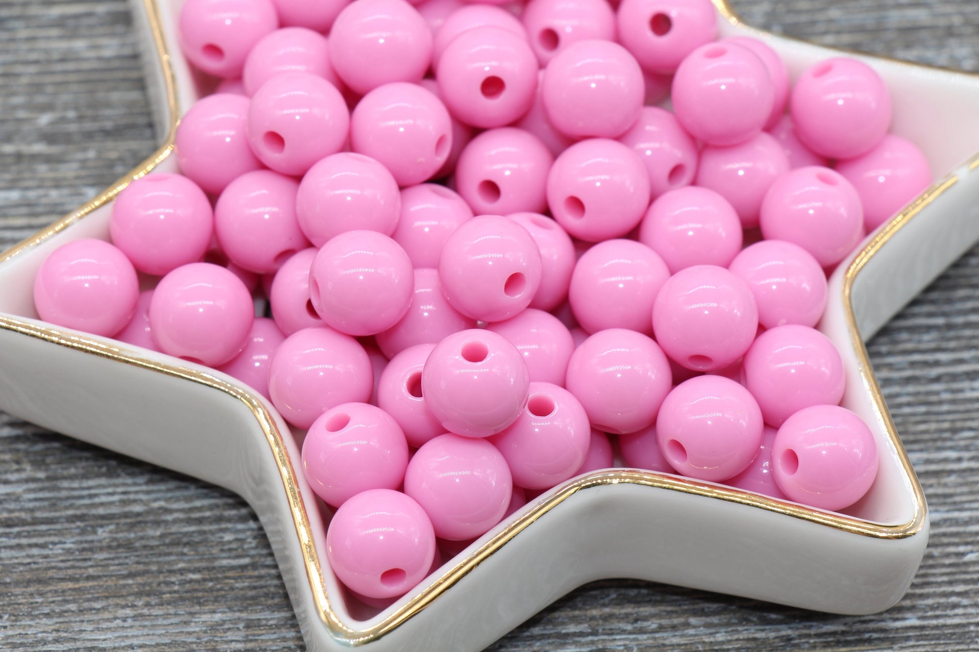 10mm Pink Gumball Beads, Round Acrylic Loose Beads, Bubblegum Beads, Chunky Beads, Gumball Beads, Smooth Plastic Round Beads #322