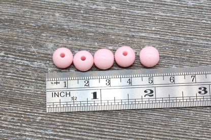 10mm Baby Pink Gumball Beads, Round Acrylic Loose Beads, Bubblegum Beads, Chunky Beads, Gumball Beads, Smooth Plastic Round Beads #257