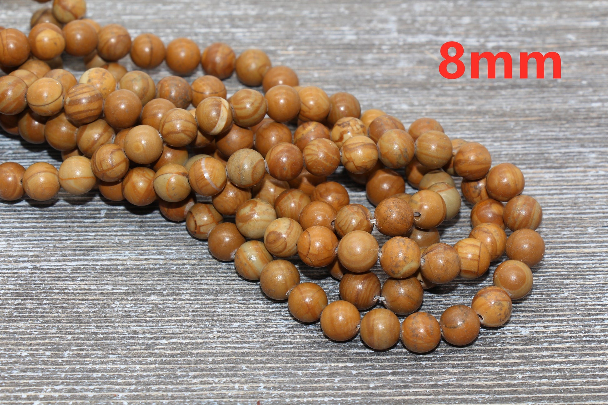 Woodgrain Jasper Beads,Smooth Gemstones Round Beads, Sizes 8mm 10mm,12mm, Full Strand 15.5 inch, #44