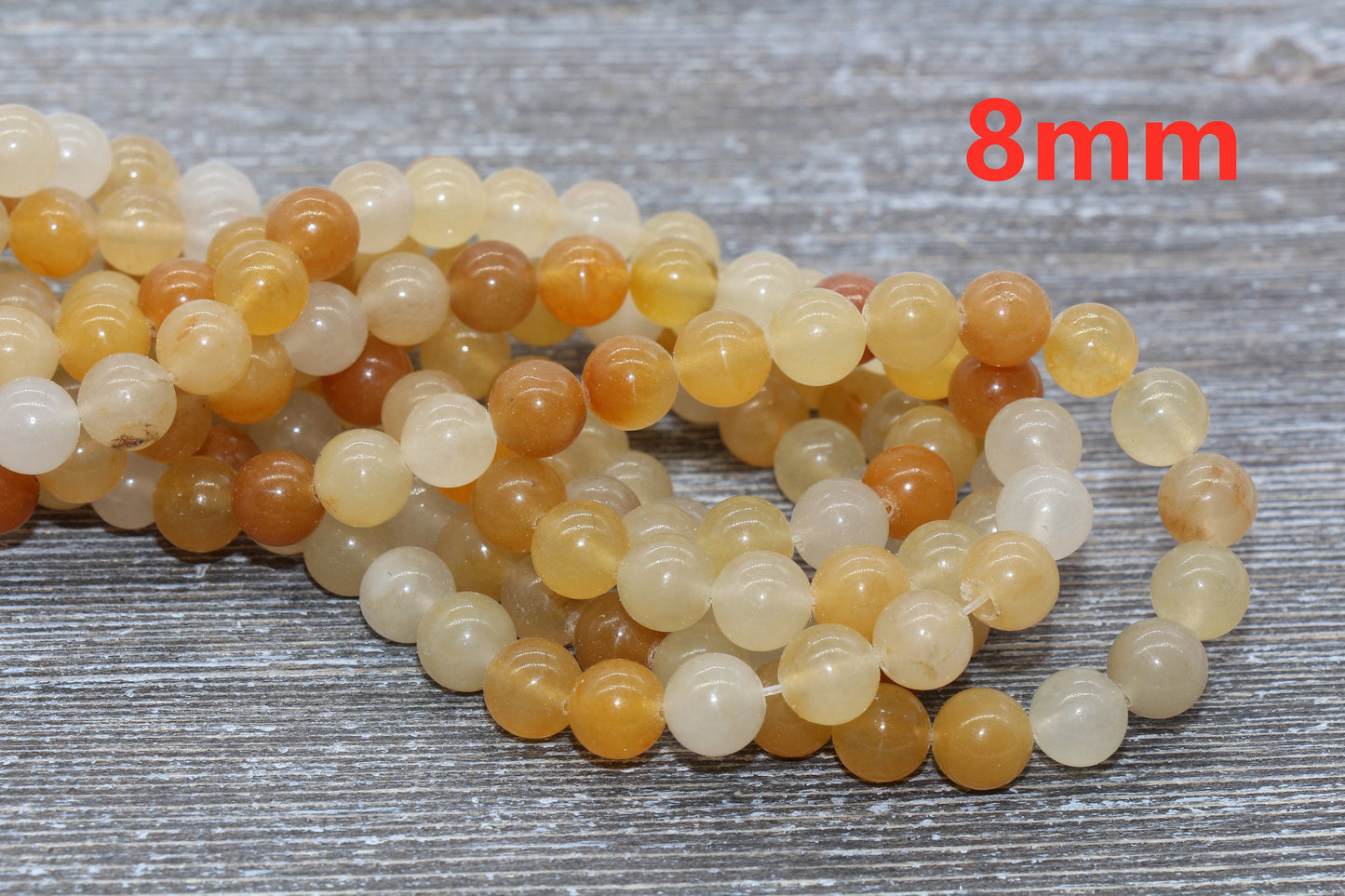 Yellow Jade Beads, Jade Gemstome, Yellow Stone Beads, Smooth Gemstone Round Loose Beads, Jewelry Making, Size 6mm 8mm 10mm, 15.5" Strand #50