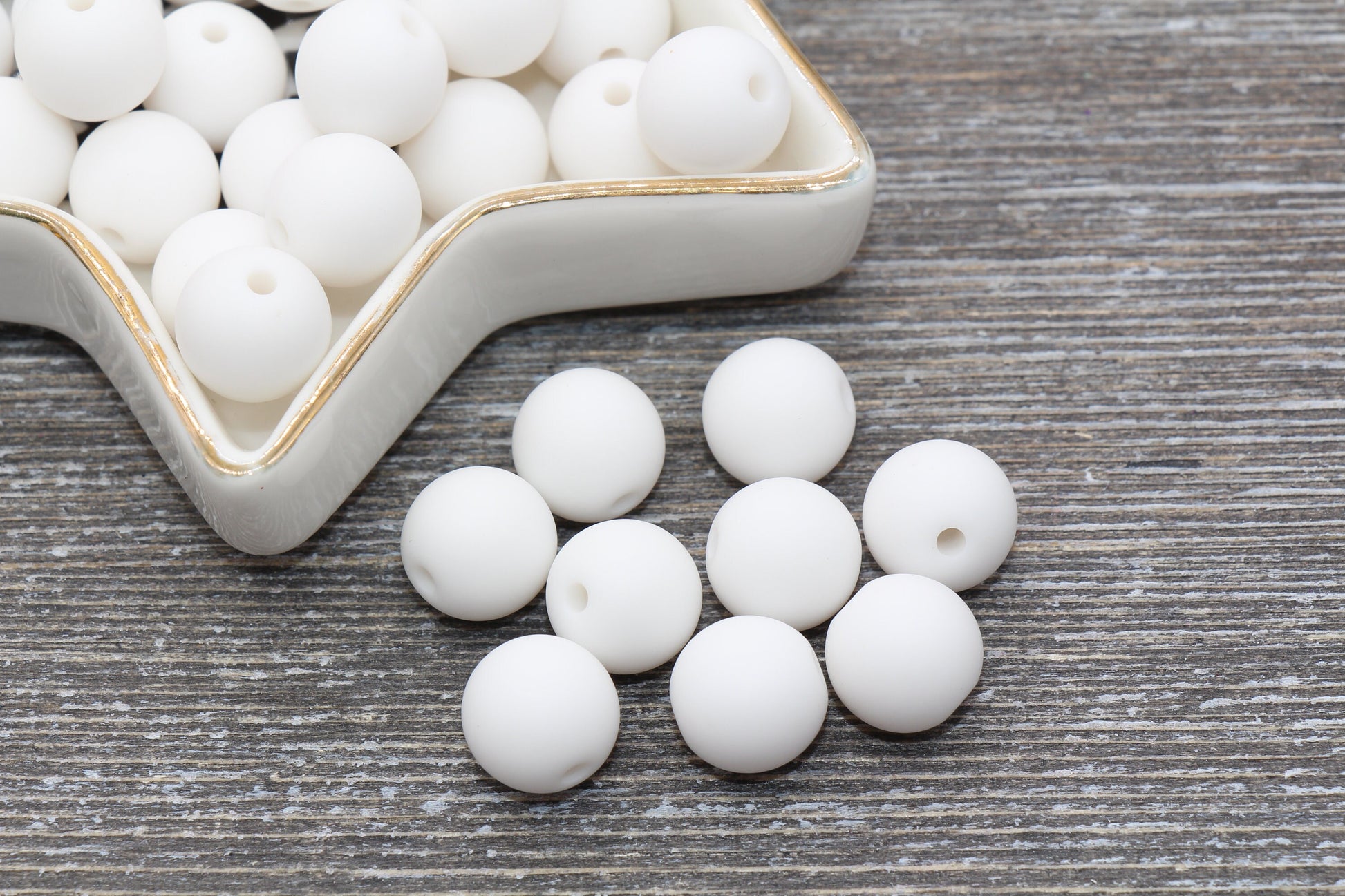 12mm Matte White Gumball Beads, Round Acrylic Loose Beads, Solid Bubblegum Beads, Chunky Beads, Round Plastic Beads #614