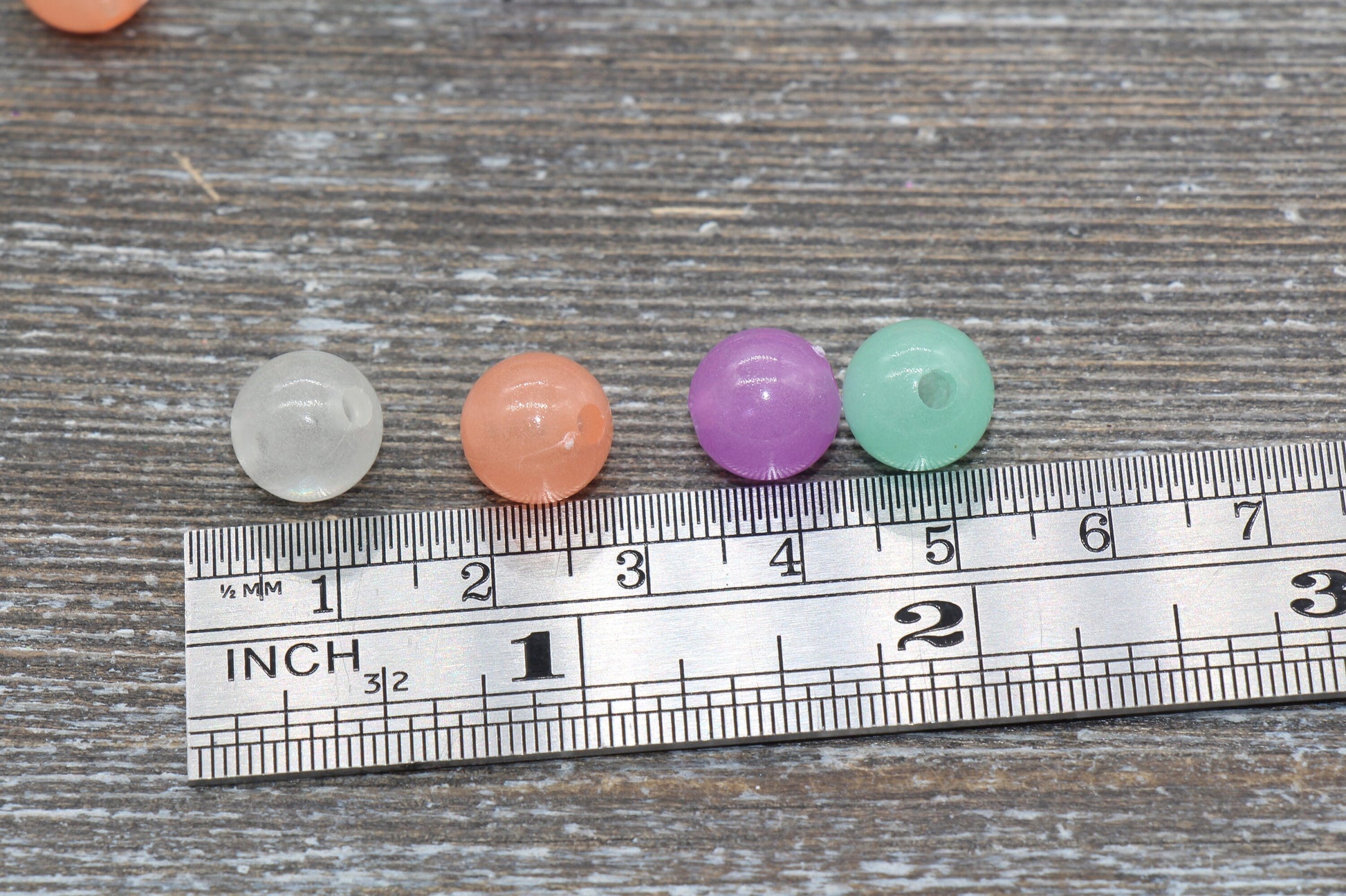 10mm Glow in Dark Round Beads, Acrylic Assorted Color Round Beads, Plastic Resin Gumball Beads, Chunky Beads #729