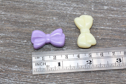 Multicolor Bow Beads, Acrylic Ribbon Bow Beads, Pastel Bow Beads, Mixed Colors Plastic Beads #752