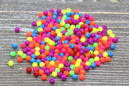 4mm Matte Round Beads, Acrylic Gumball Beads, Mixed Round Spacer Beads, Bubblegum Beads, Multicolored Spacer Beads, Plastic Round Bead #233