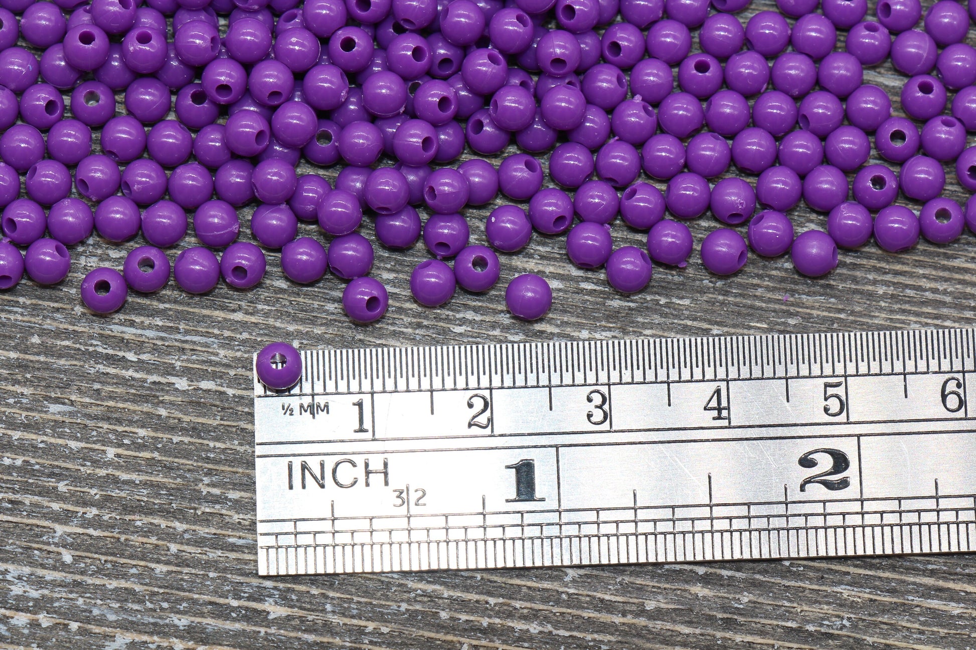 4mm Purple Round Beads, Acrylic Gumball Beads, Purple Round Spacer Beads, Bubblegum Beads, Plastic Round Smooth Bead #228