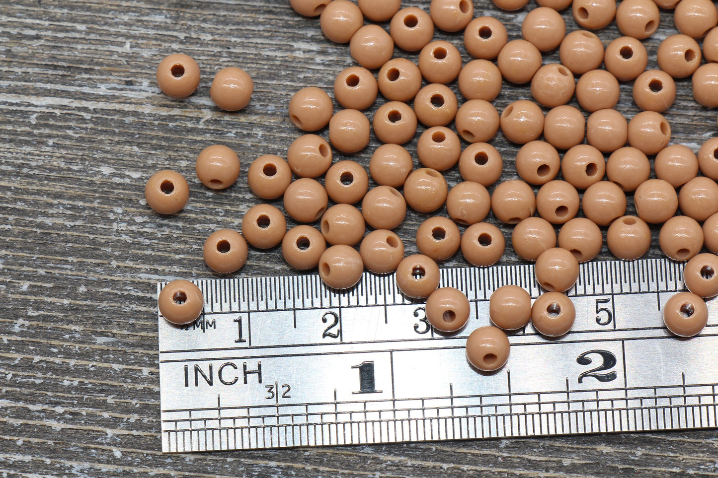 5mm Light Brown Gumball Beads, Light Brown Round Acrylic Loose Beads, Plastic Round Bubblegum Beads, Smooth Round Beads #858